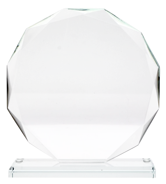 Trofeum szklane grawerowane + wypełnienie farbą (80611/GR/FA)