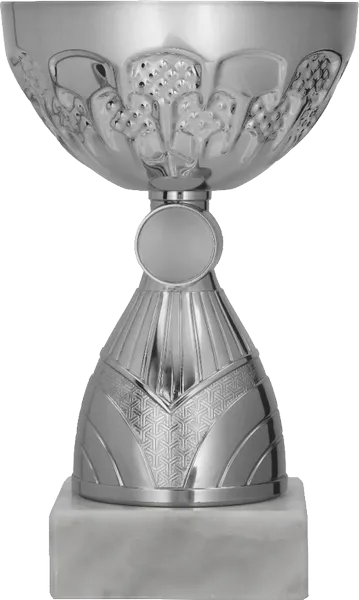 Puchar metalowy srebrny (emblemat 25mm) (9307A)