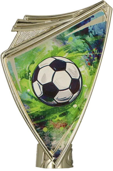 Herb plastikowy złoty z nadrukiem - PIŁKA NOŻNA (CREST/SOC1)
