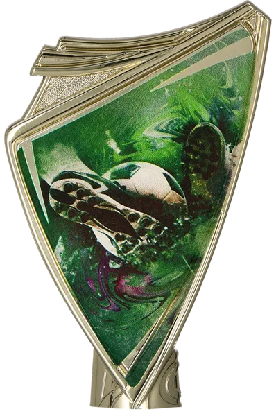 Herb plastikowy złoty z nadrukiem - PIŁKA NOŻNA (CREST/SOC2)