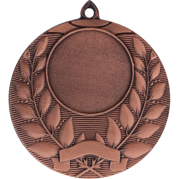 Medal brązowy z miejscem na emblemat 25 mm - medal stalowy z grawerem na laminacie