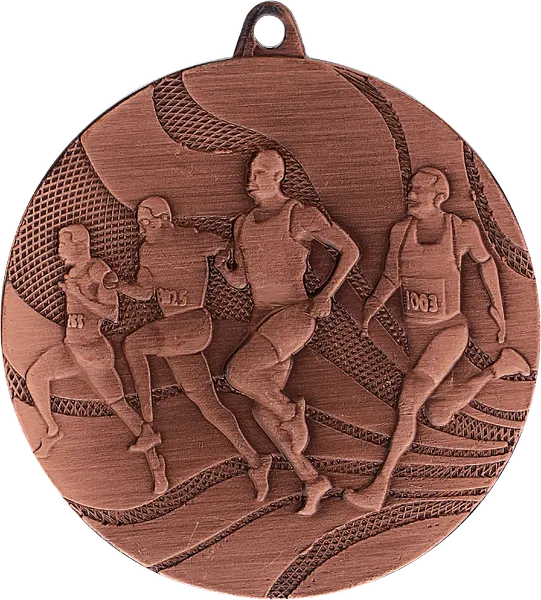 Medal brązowy- biegi - medal stalowy z grawerem na laminacie