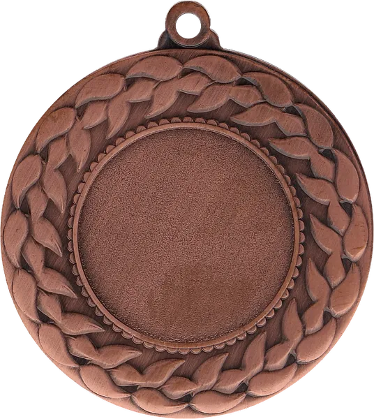 Medal brązowy z miejscem na emblemat 25 mm - medal stalowy z grawerowaniem na laminacie