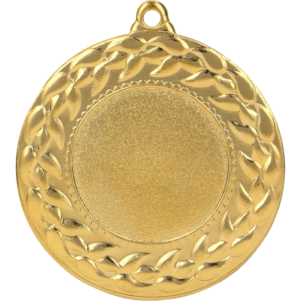 Medal złoty z miejscem na emblemat 25 mm - medal stalowy z grawerowaniem na laminacie