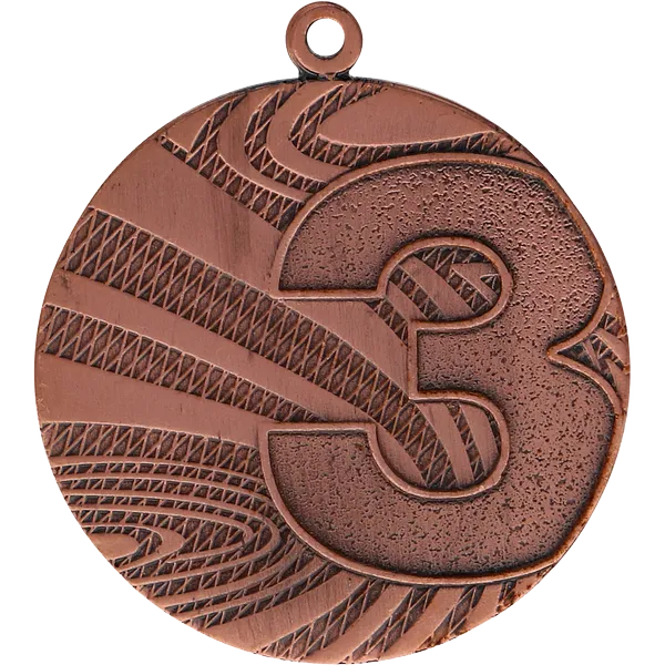 Medal stalowy brązowy trzecie miejsce z grawerowaniem na laminacie